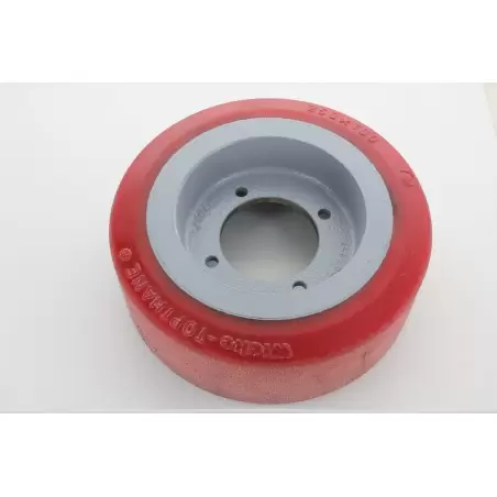 ROUE ARRIERE AVEC BANDAGE GRIS NON MARQUANT DIAM 250MM X 90MM POUR AUTOLAVEUSE COMAC FIMAP